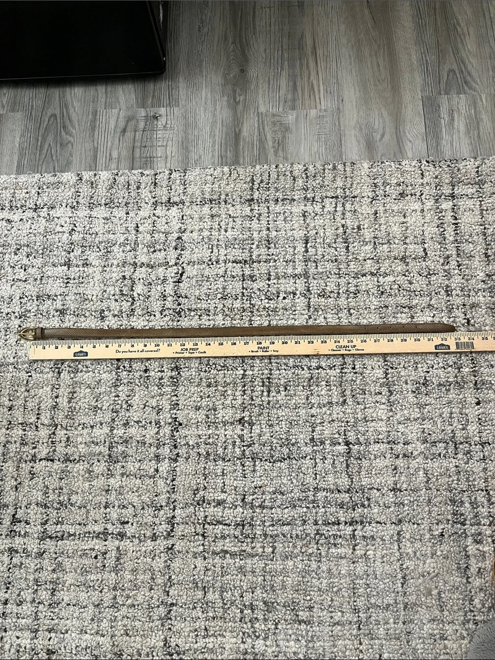 Olive genuine snakeskin skinny belt with snakeskin-inset gold-tone buckle, EUC m